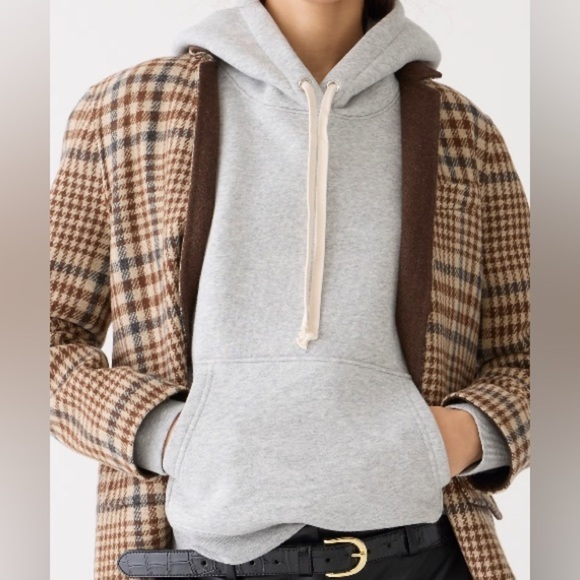 J crew heritage fleece hoodie heather grey - Picture 2 of 4